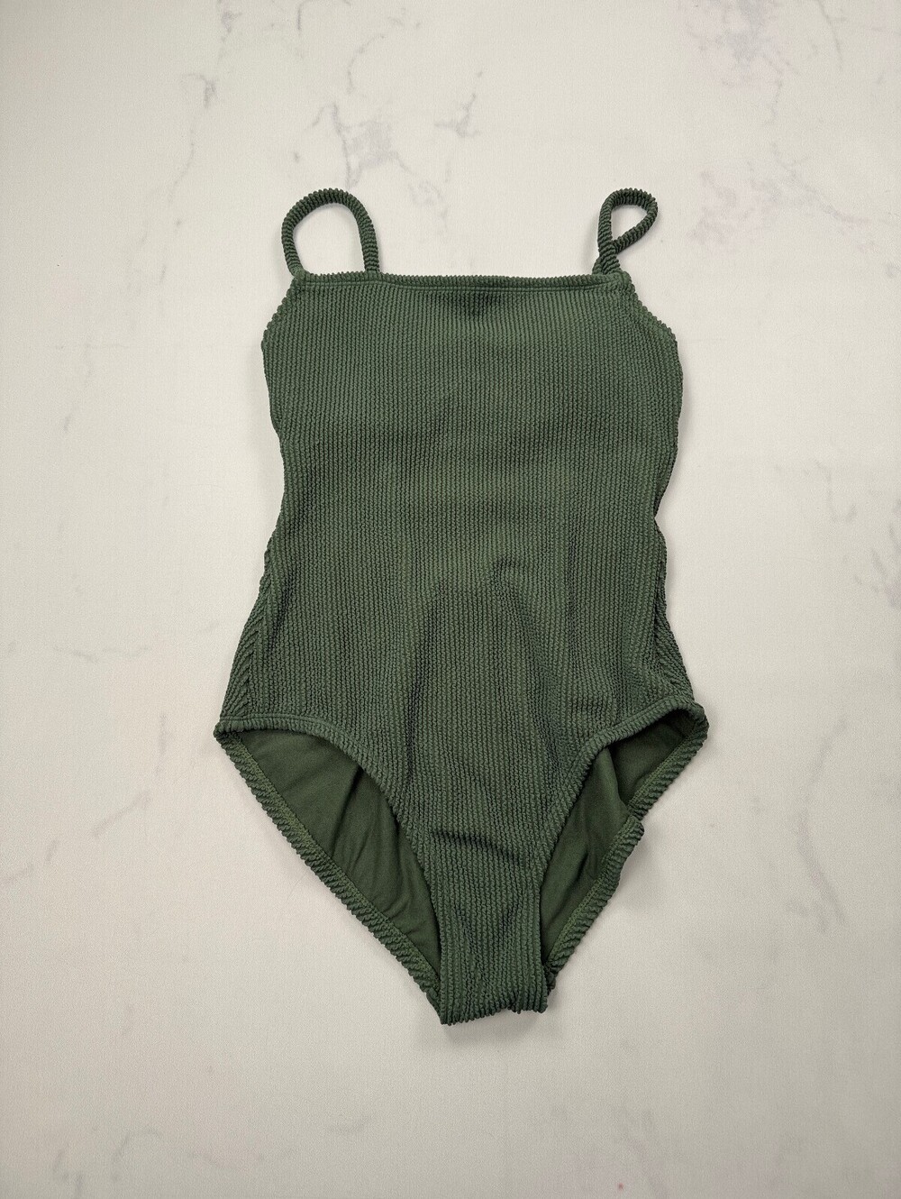 Kona Sol Textured Swimsuit Green Modern Fitted - Womens M NWT